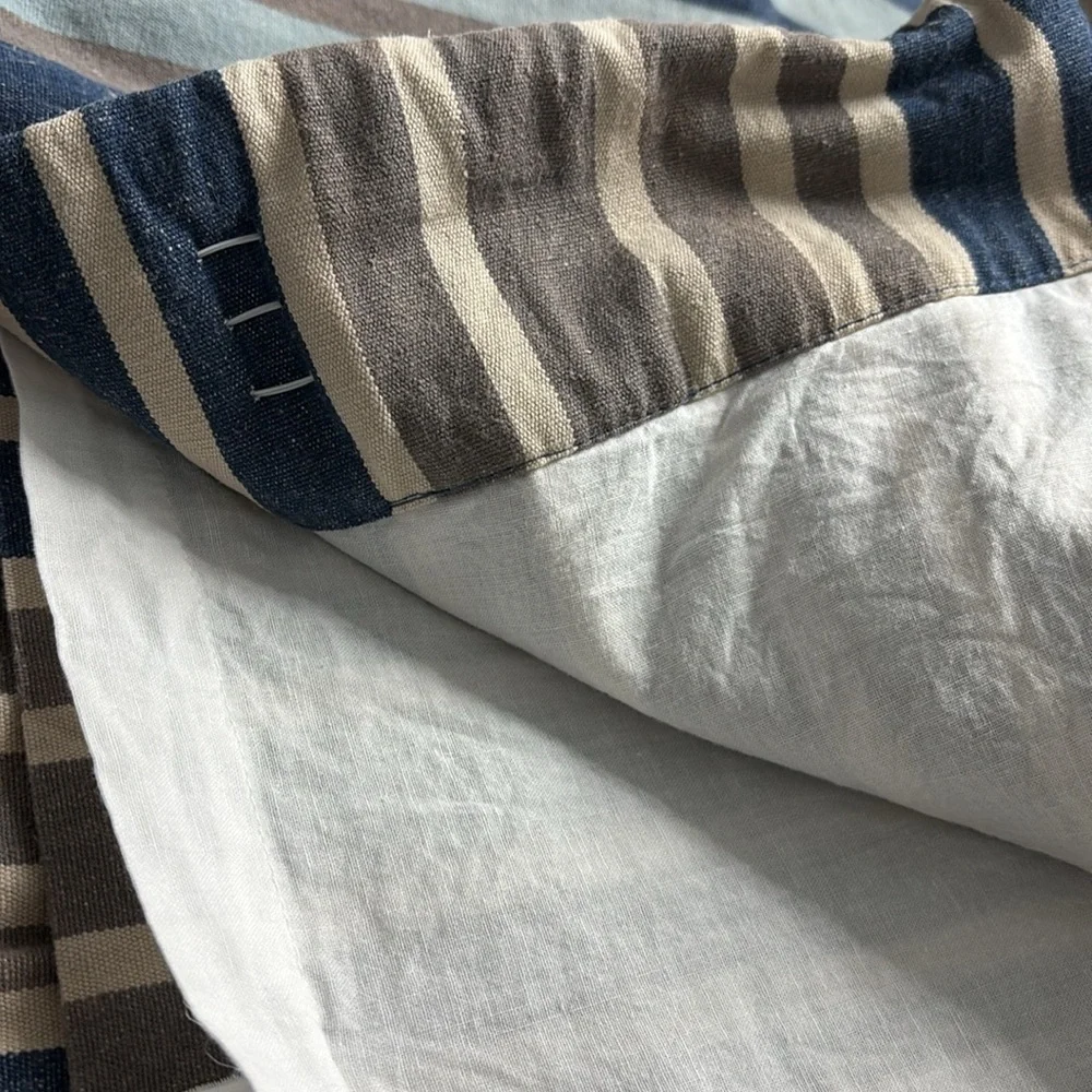 Pottery Barn Teen Striped Denim Blackout Curtains